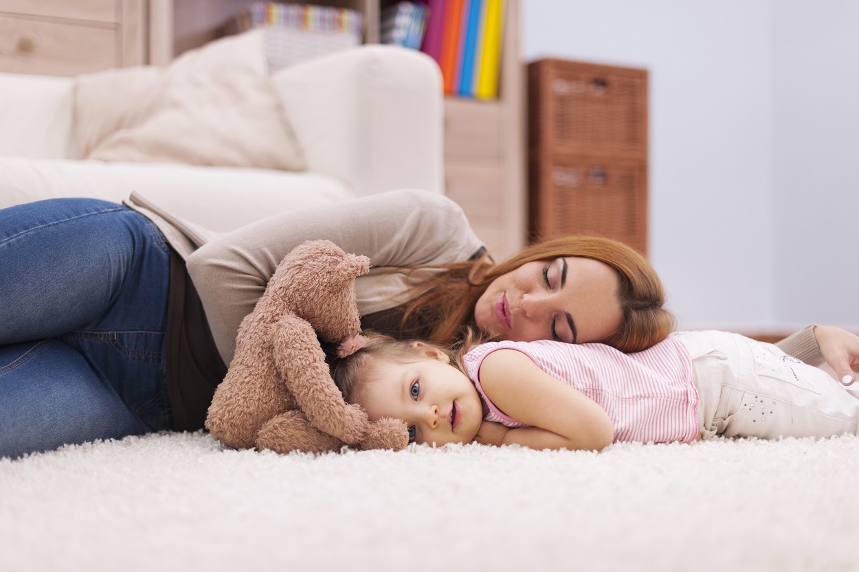 Women Sleeping on the Floor